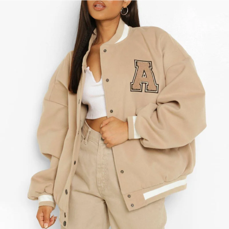 European and American coats women's street retro baseball jacket