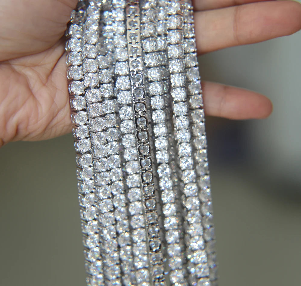 5mm Round Cut cubic zirconia women men jewelry bling bracelet iced out style
