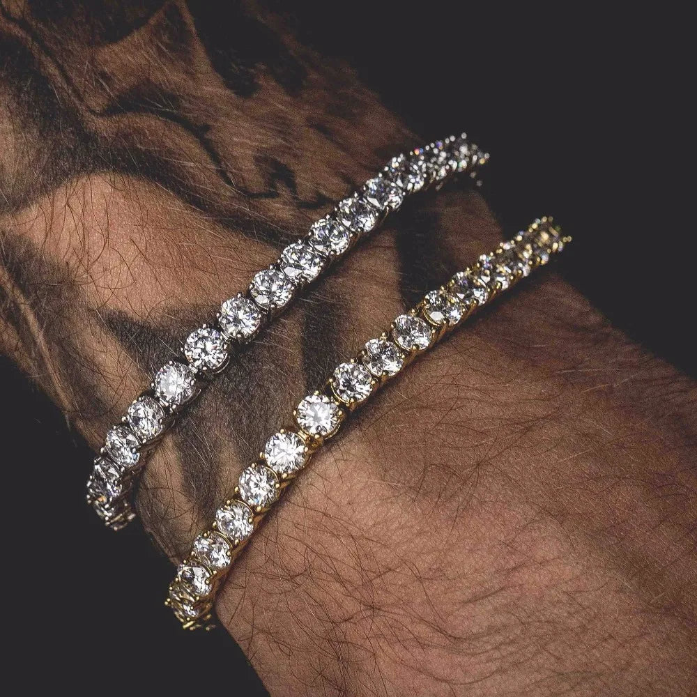 5mm Round Cut cubic zirconia women men jewelry bling bracelet iced out style