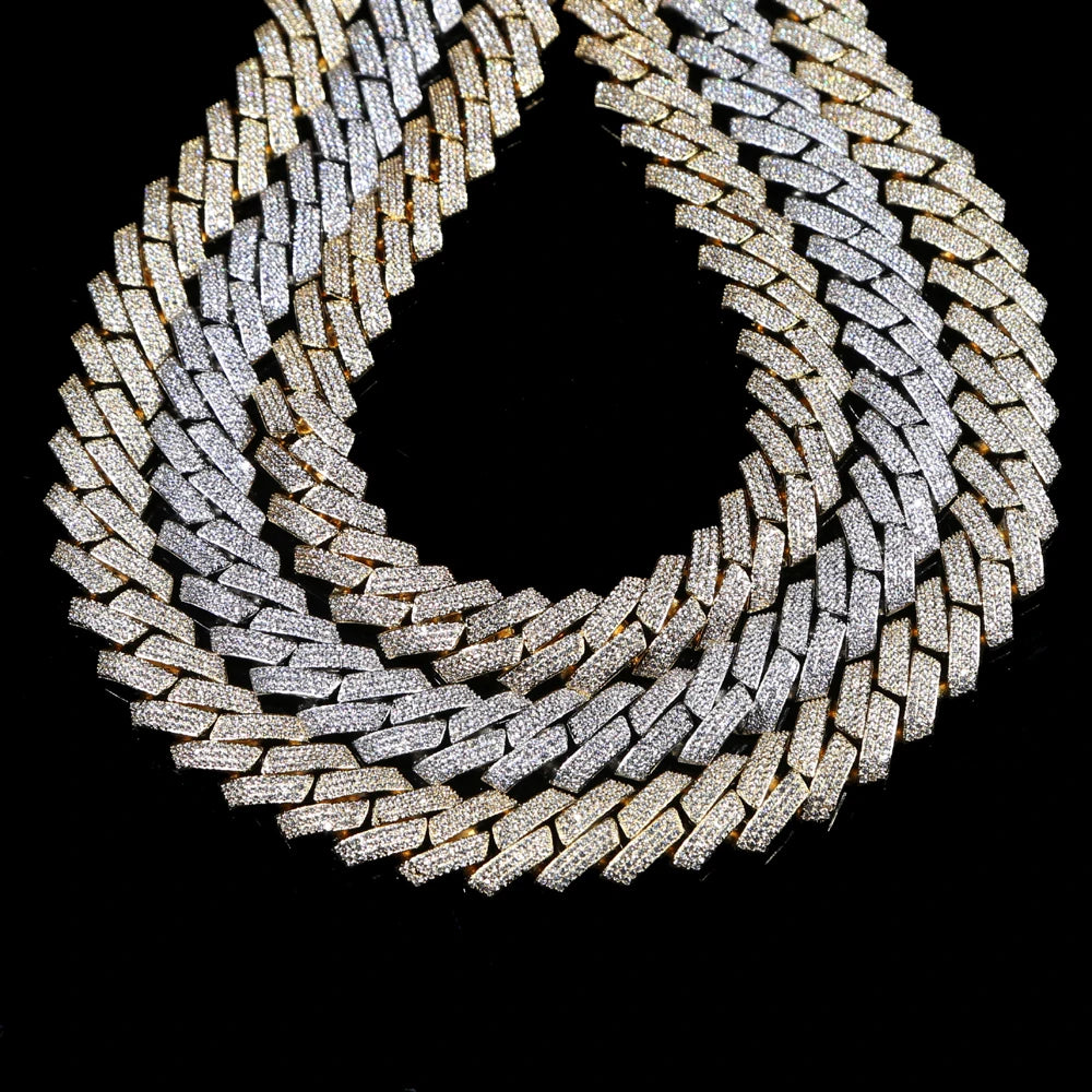 Big Heavy Hip Hop ice Men Jewelry Micro Pave Rock Punk Ice Out Cuban Chain Necklace 19mm