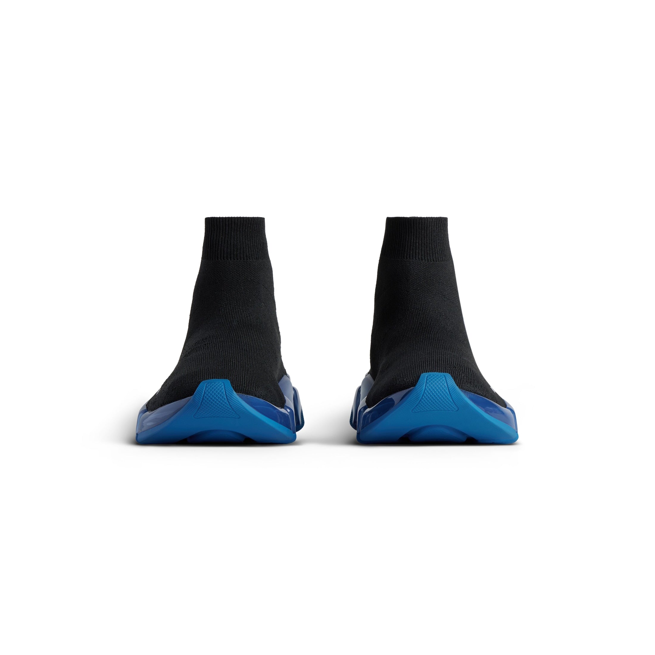 MEN'S SPEED 2.0 FULL CLEAR SOLE RECYCLED KNIT SNEAKER IN BLACK/BLUE