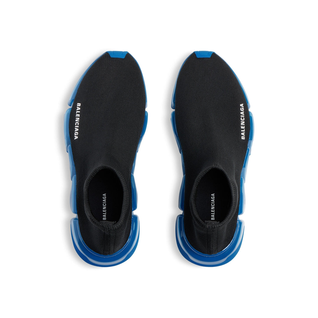 MEN'S SPEED 2.0 FULL CLEAR SOLE RECYCLED KNIT SNEAKER IN BLACK/BLUE
