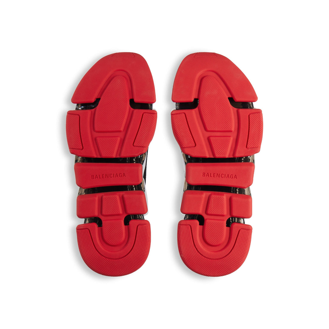 MEN'S SPEED 2.0 FULL CLEAR SOLE RECYCLED KNIT SNEAKER IN BLACK/RED