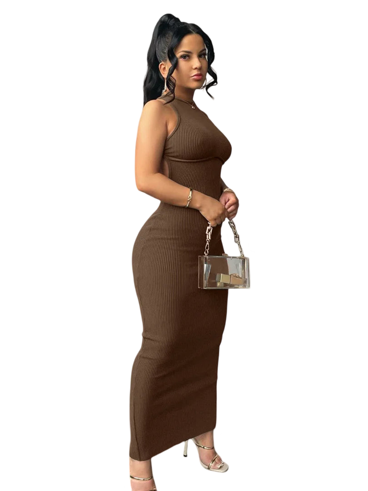 Sexy Slit Mini Dress Bodycon 2025 Spring Women Outfits Elegant P