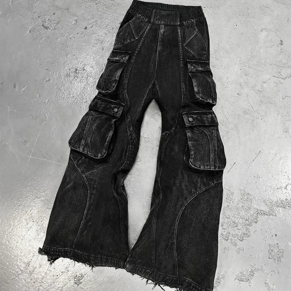 New Gothic Retro Jeans for Men Wide Leg Streetwear