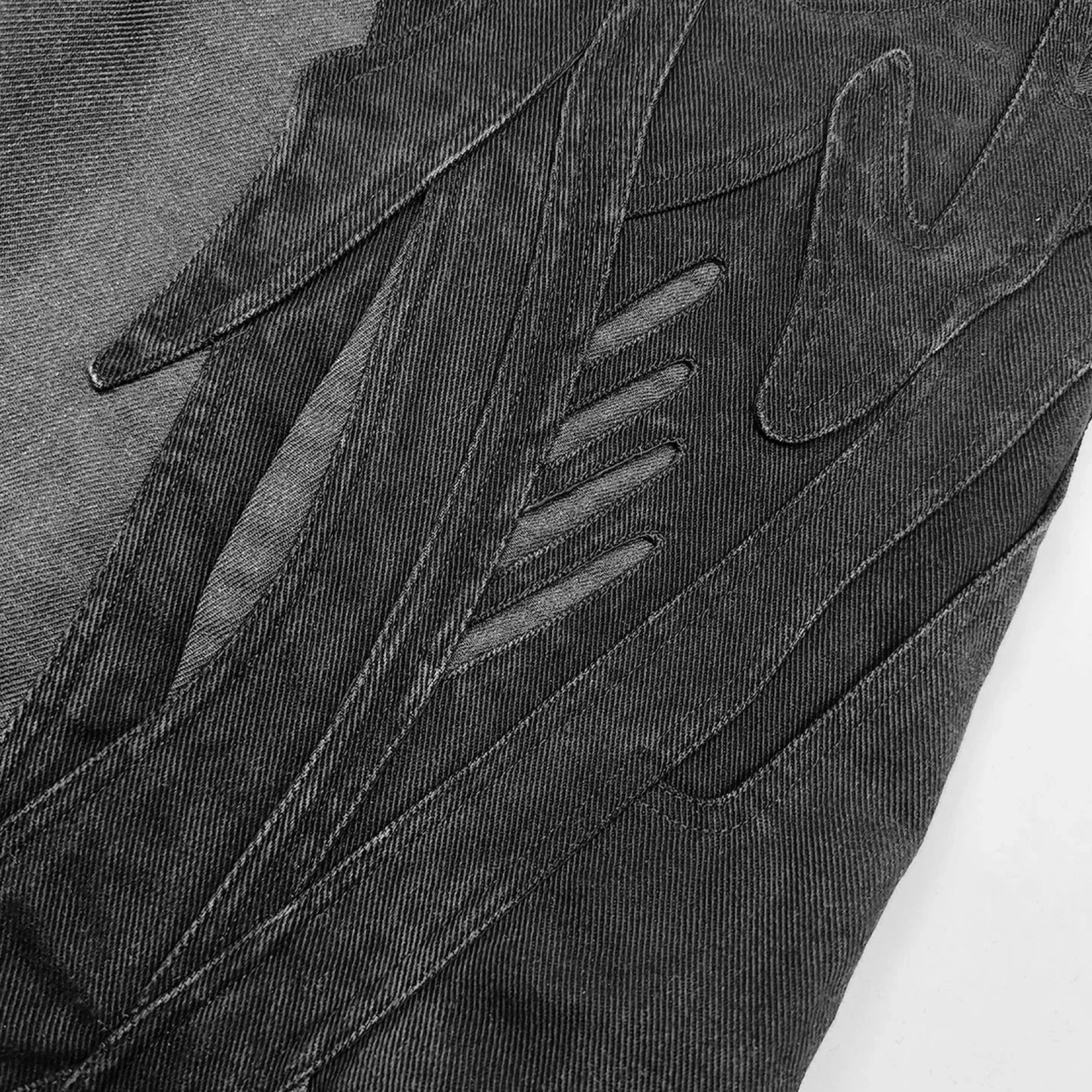 New Gothic Retro Jeans for Men Wide Leg Streetwear