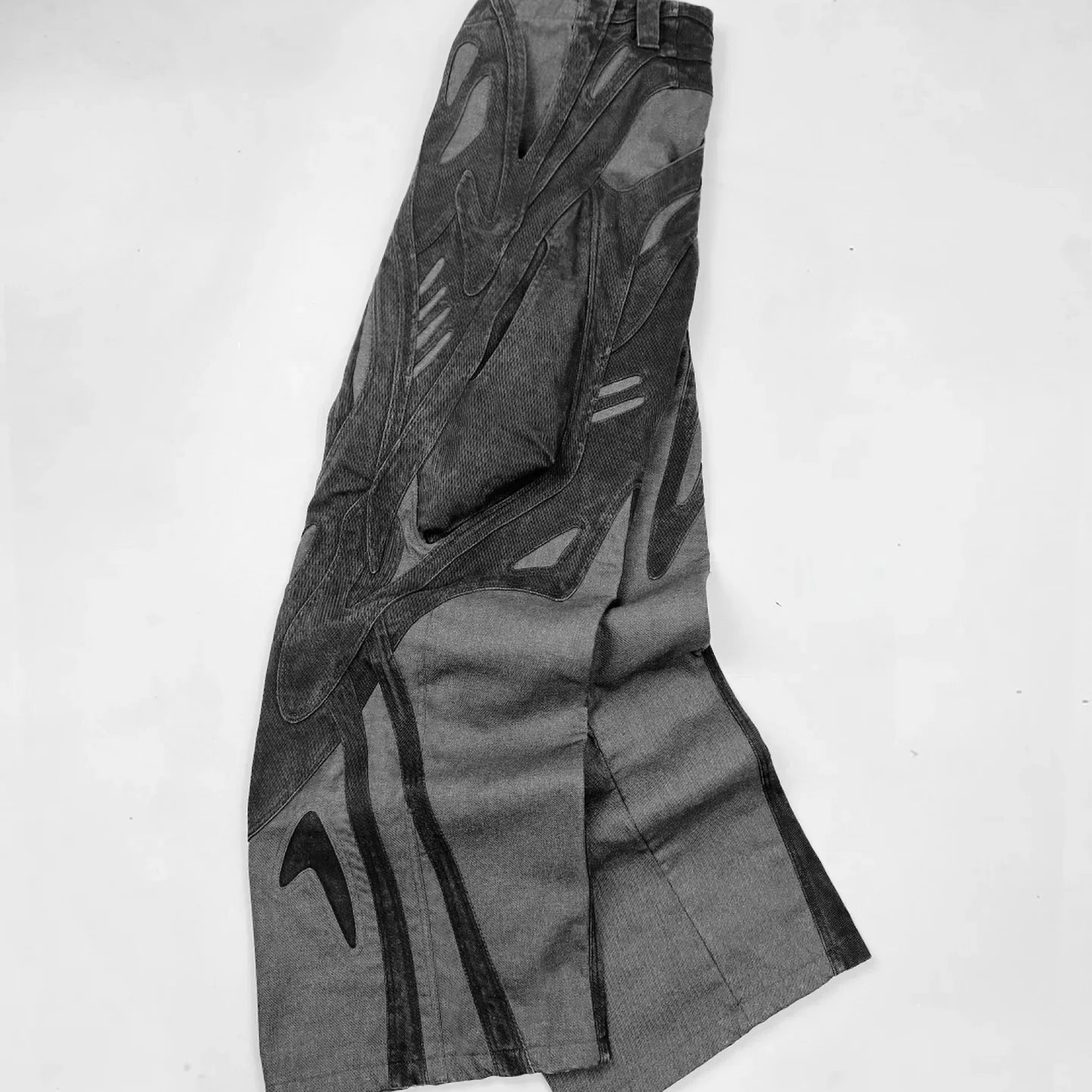 New Gothic Retro Jeans for Men Wide Leg Streetwear
