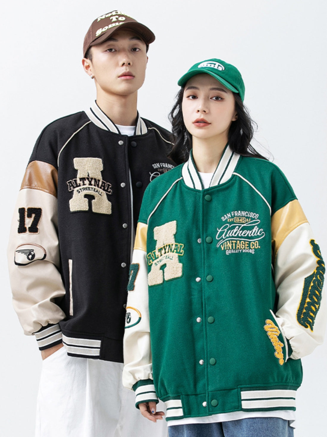 JL Spring and Autumn Loose Retro Long-Sleeved Baseball Jacket