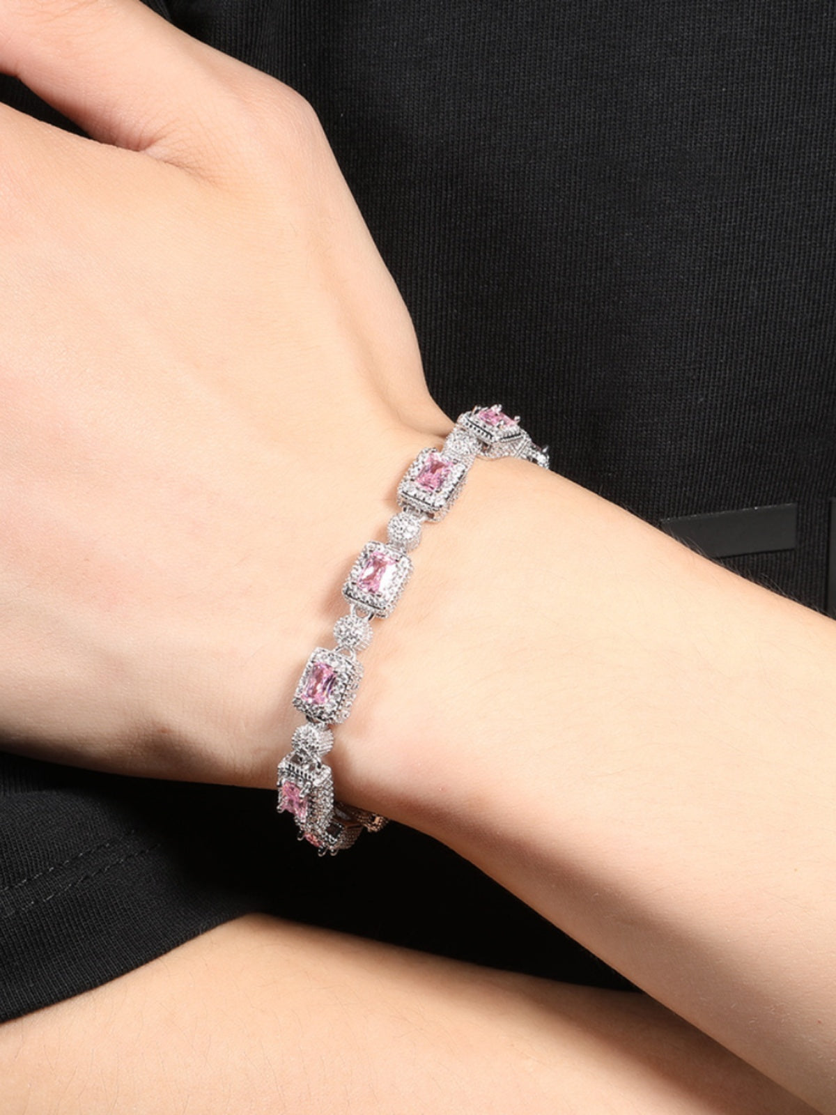 Ice Fashion Pink Hip Hop Men and Women Full Rhinestone Zircon