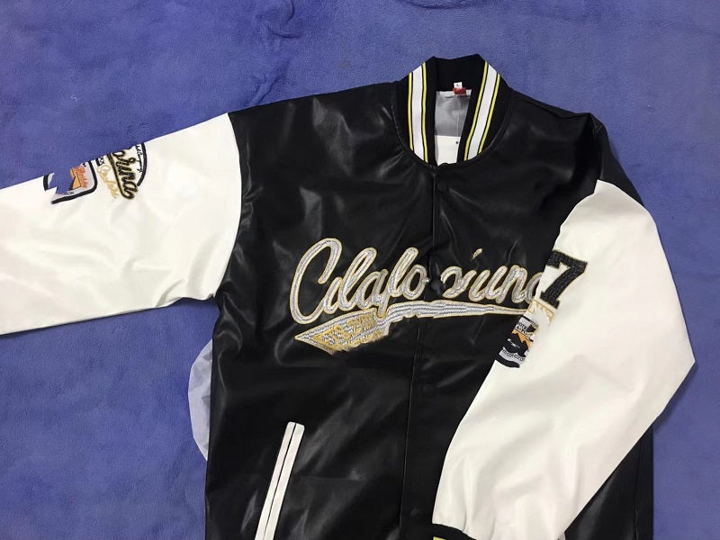 Leather Pilot Baseball Jacket Couple Coat Baseball Clothing Jacket Outwear Men and Women