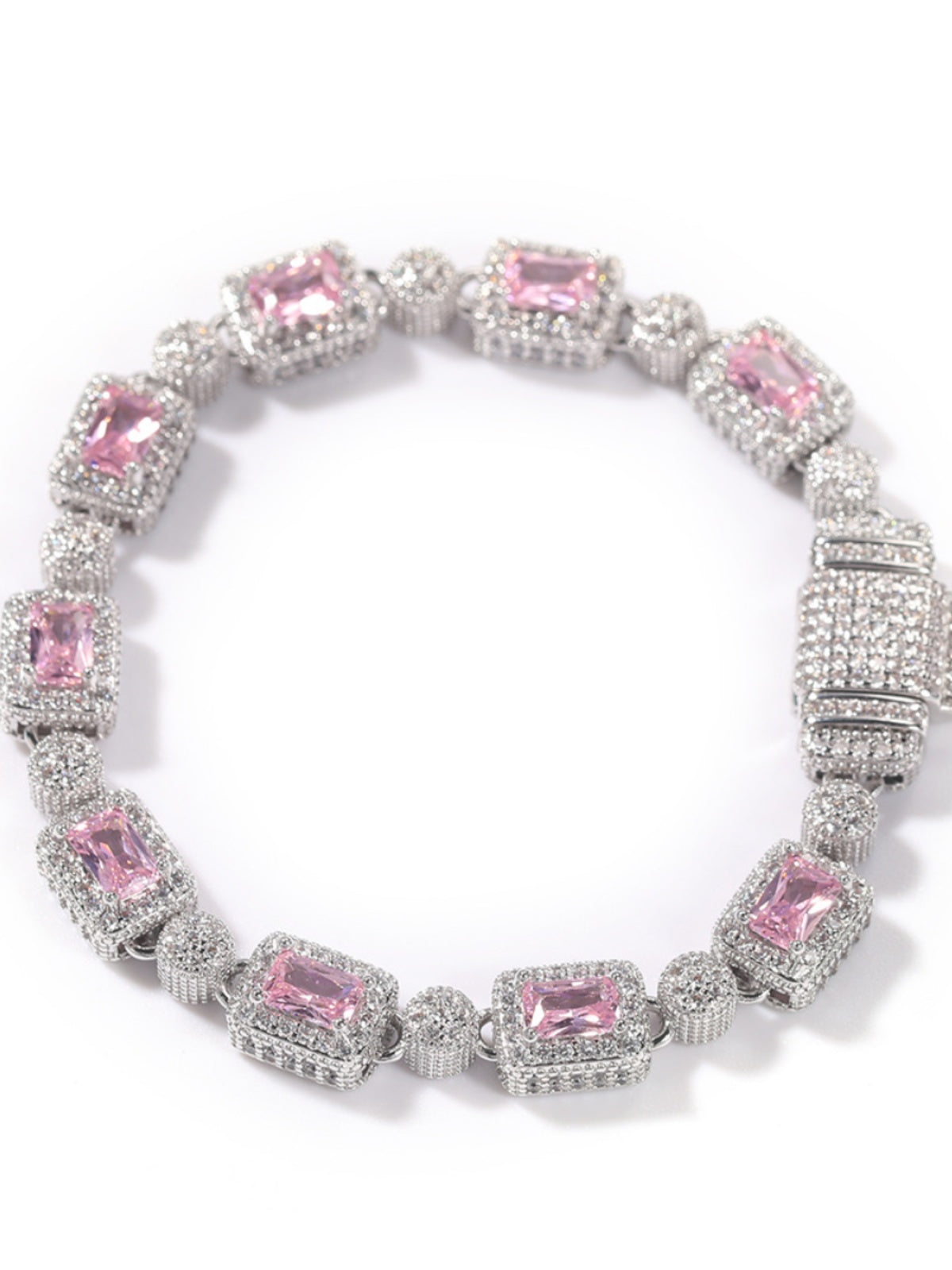 Ice Fashion Pink Hip Hop Men and Women Full Rhinestone Zircon