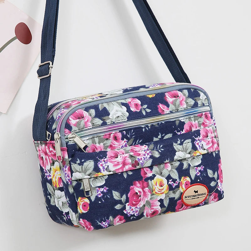 Women's Canvas Tote Bag Large Capacity Handbags Messenger Shoulder Bag Travel Handbag