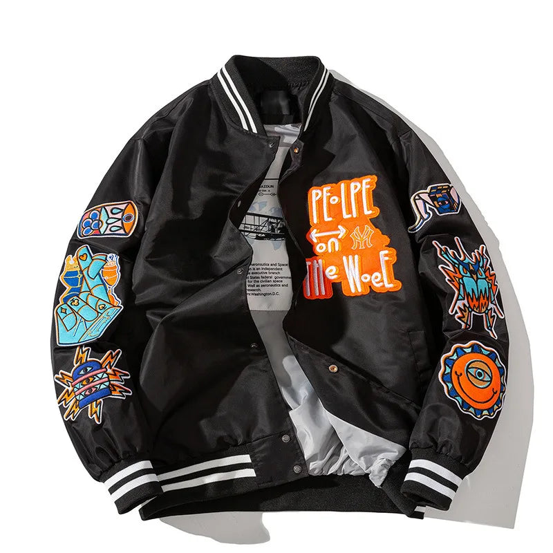 Leather Bomber Jackets Men and Women Spring Oversized Streetwear Coats