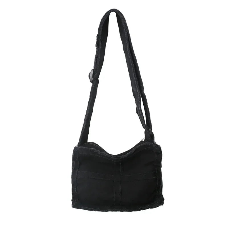 Women Little Canvas Shoulder Bag Female Thick Cloth Small Messenger Bag Retro Vintage Crossbody Bags Cute Zipper Purse For Girls