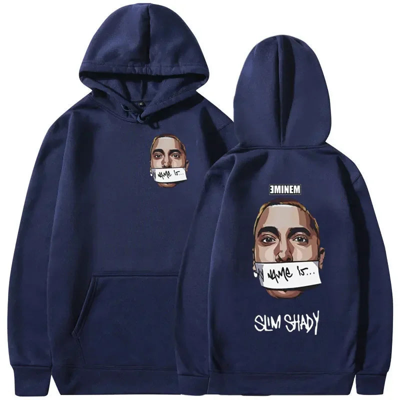 Eminem My Name Is Slim Shady Hoodie Men And Women Hip Hop Fashion Hoodies Y2K Streetwear