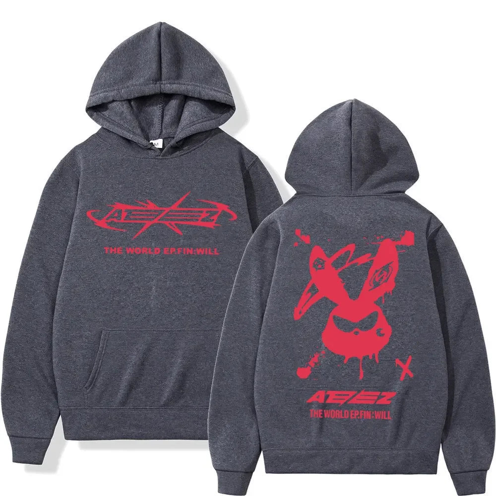 Hip Hop Hooded Sweatshirt High Street Fashion Trend Pullovers