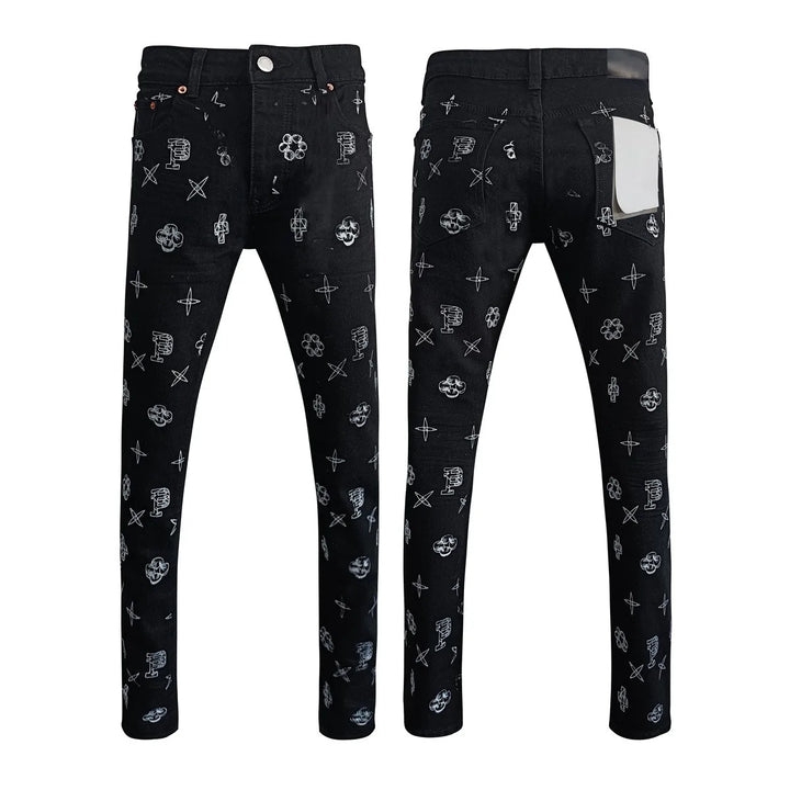 New Purples jeans Men High street Retro Fashion Skinny pants Trousers