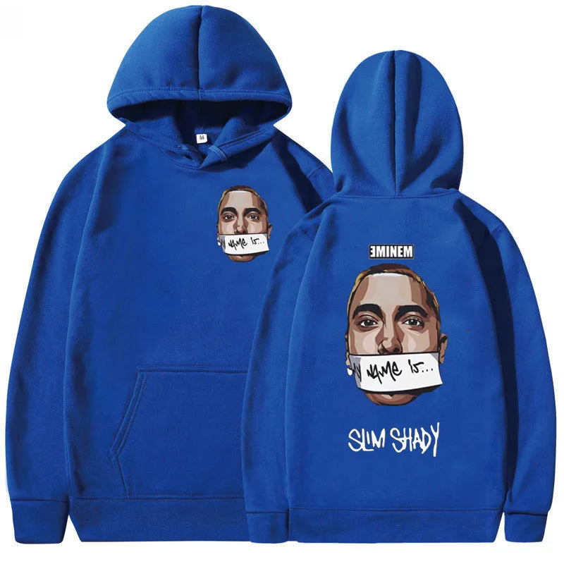 Eminem My Name Is Slim Shady Hoodie Men And Women Hip Hop Fashion Hoodies Y2K Streetwear