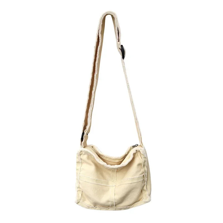 Women Little Canvas Shoulder Bag Female Thick Cloth Small Messenger Bag Retro Vintage Crossbody Bags Cute Zipper Purse For Girls