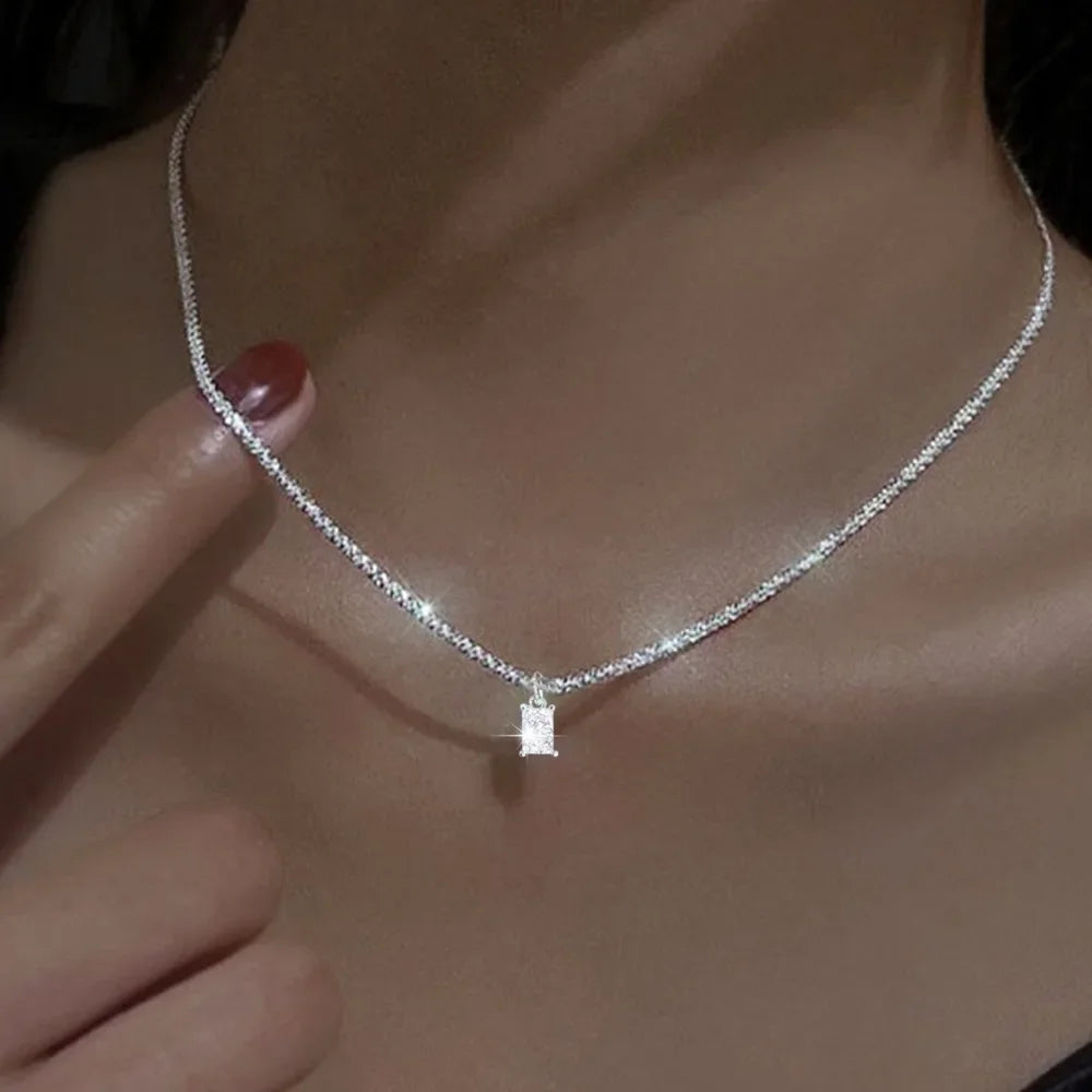 Classic Simple Shiny Double Layer Pendant Cross Pendant Necklace for Women