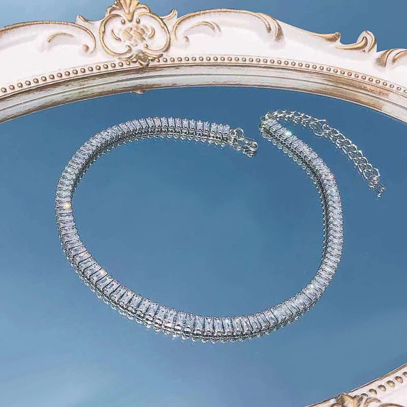 Women Luxury Clear Crystal Geometric Sexy Banquet Party Shiny Jewelry ﻿