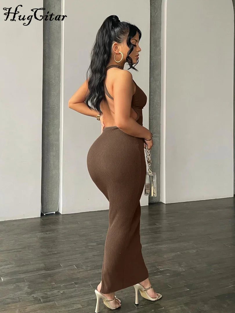 Sexy Slit Mini Dress Bodycon 2025 Spring Women Outfits Elegant P