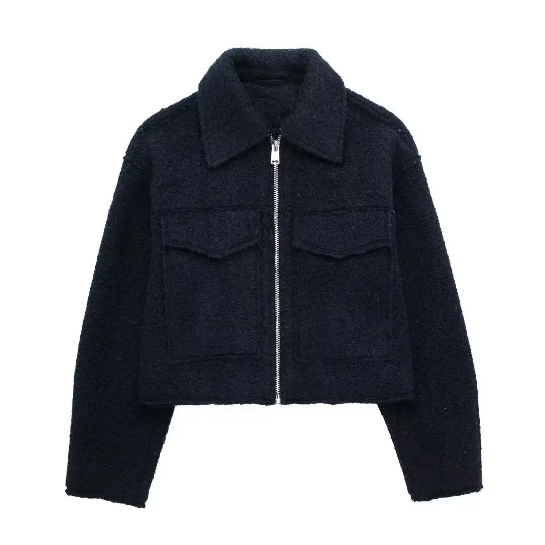 TRAF Women 2025 Outerwears Fleece Tweed Jacket Women Coat Autumn & Winter