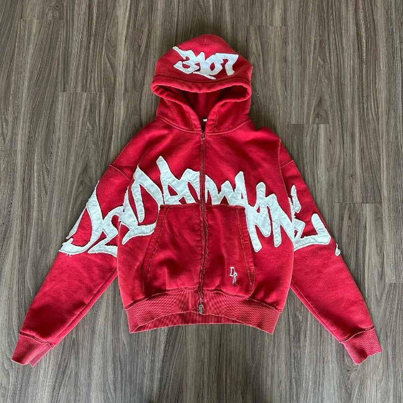 Zipper Sweater Men Gothic Harajuku Vintage Hip Hop Popular Casual Sports Sweater Hoodies