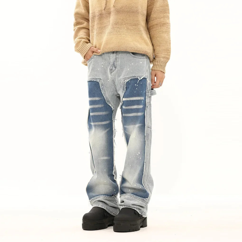 2025 New Men's Jeans Loose Fit Casual Style American Streetwear
