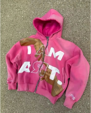 Hip-hop Trendy Streetwear Y2K American Hoodie Men's And Women Casual Colorful Oversized Sweatshirt