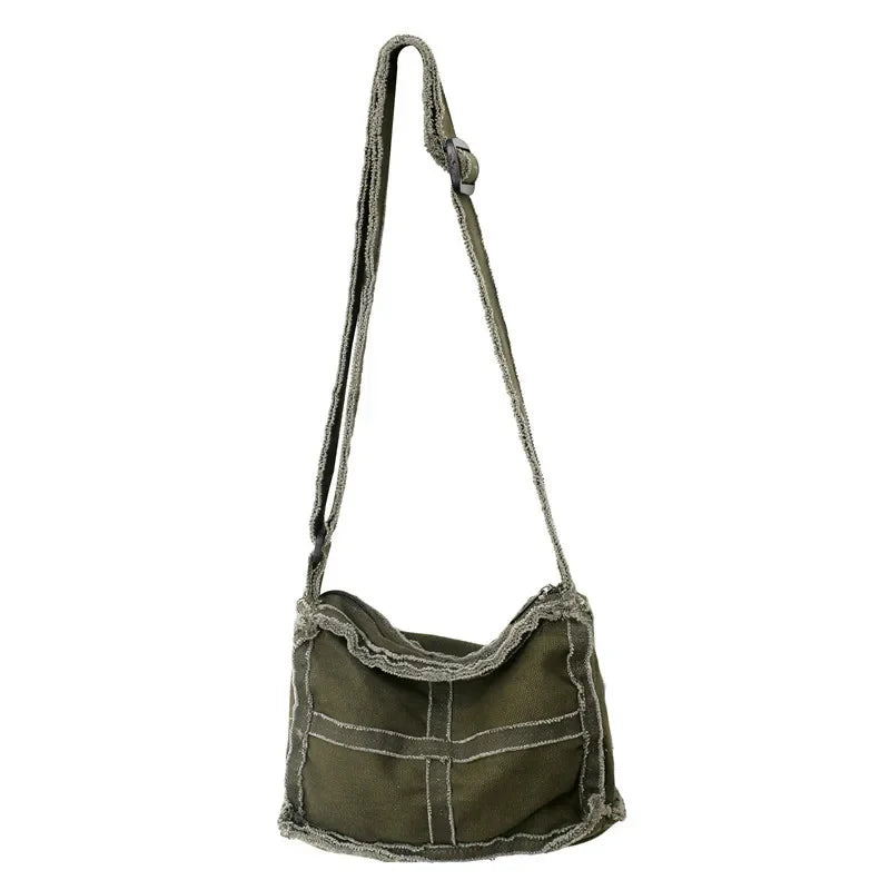 Women Little Canvas Shoulder Bag Female Thick Cloth Small Messenger Bag Retro Vintage Crossbody Bags Cute Zipper Purse For Girls