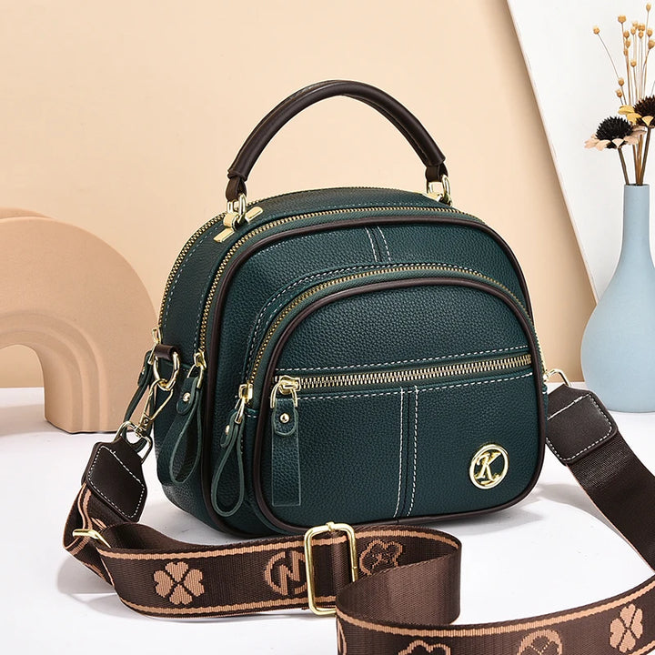 Mini Chic Crossbody Shoulder Bag - Zipper Closure, Faux Leather, Solid Color, Polyester Lining, Spacious Interior, Stylish Women