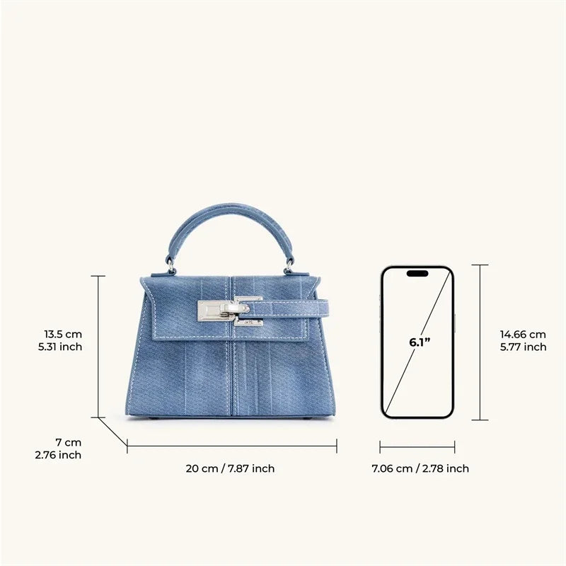 JW PEI Women's Handbag Elise Designer Fashion 2025 New Denim Blue Tote Bag