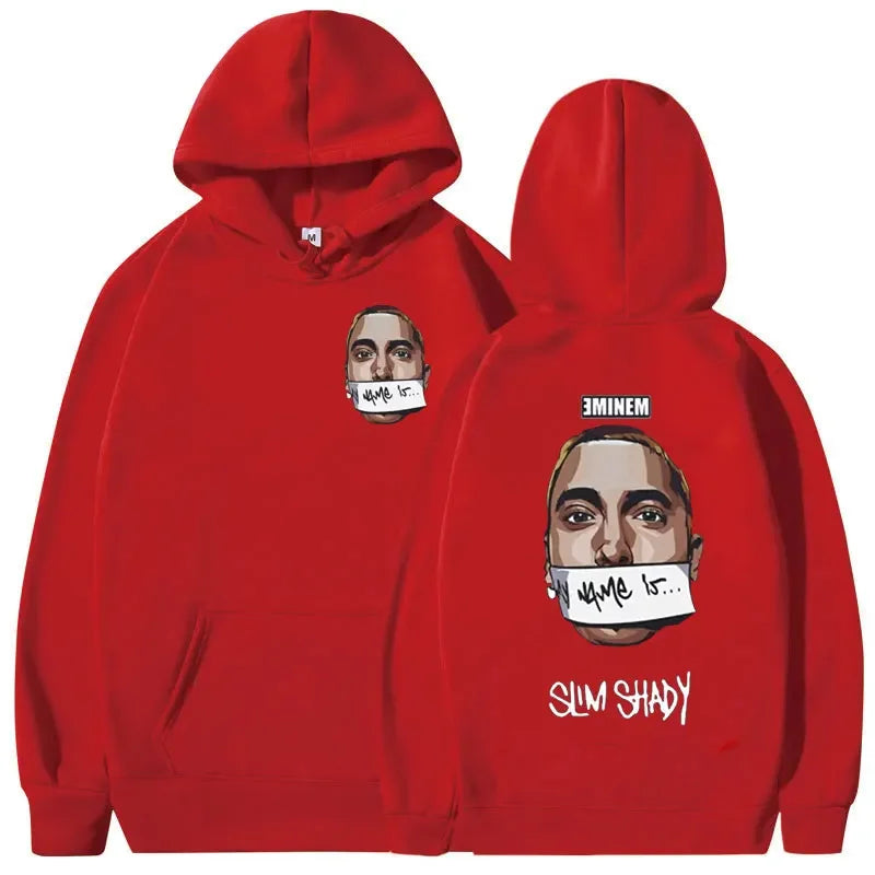 Eminem My Name Is Slim Shady Hoodie Men And Women Hip Hop Fashion Hoodies Y2K Streetwear