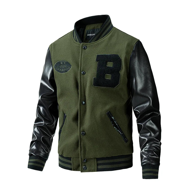 Leather Sleeve Thin Cotton Coats