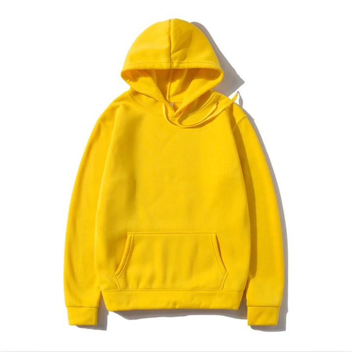 Solid Color Plus Size Hoodie Mens Smooth Sports Pullover Sweatshirt