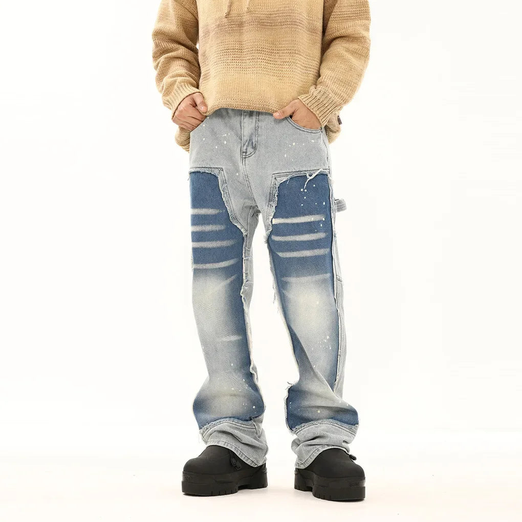 2025 New Men's Jeans Loose Fit Casual Style American Streetwear