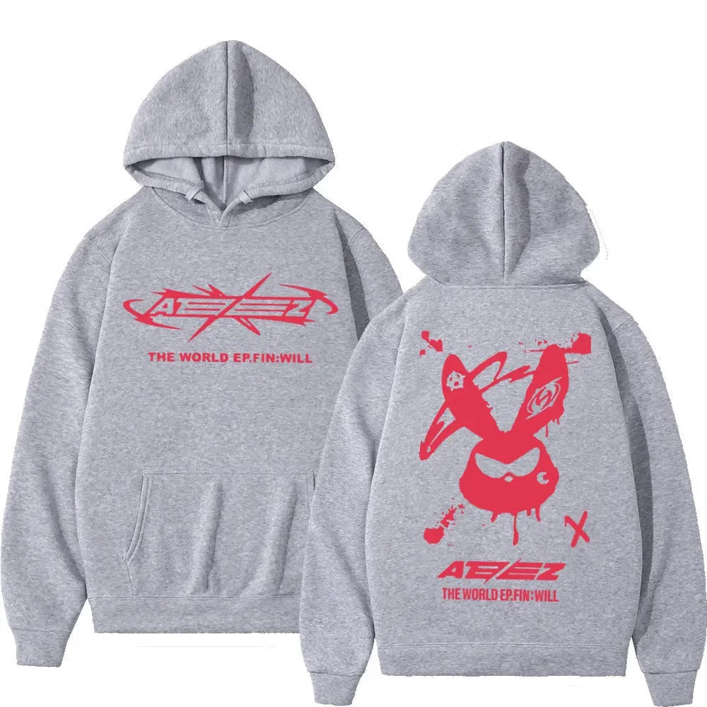 Hip Hop Hooded Sweatshirt High Street Fashion Trend Pullovers