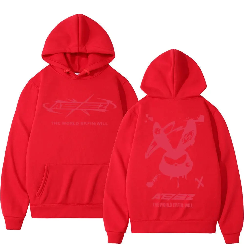 Hip Hop Hooded Sweatshirt High Street Fashion Trend Pullovers