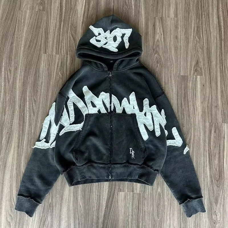 Zipper Sweater Men Gothic Harajuku Vintage Hip Hop Popular Casual Sports Sweater Hoodies