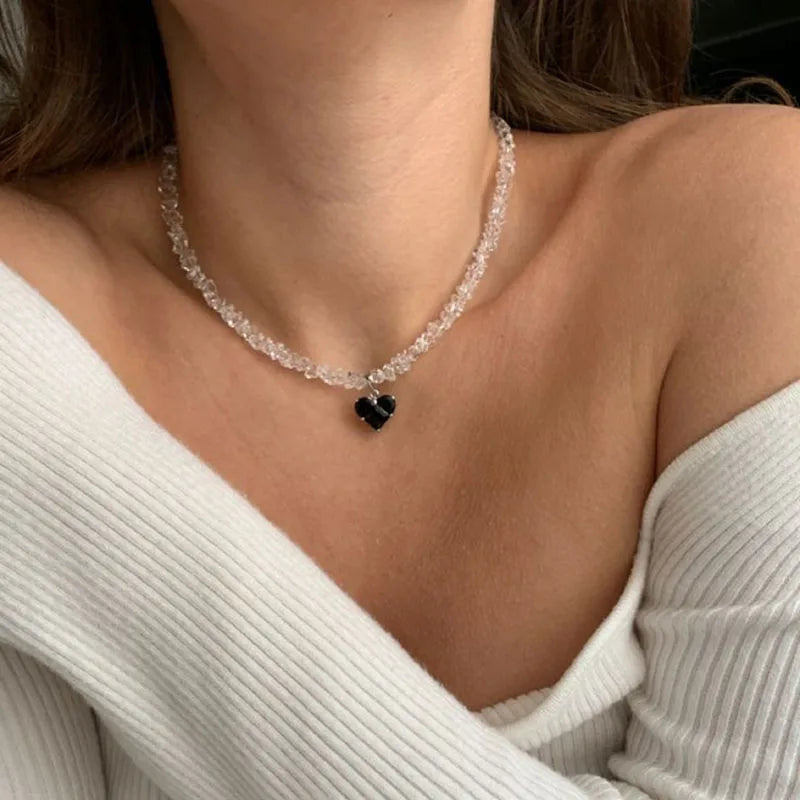 Design Chain With Crystal Heart Pendant Necklace for Women