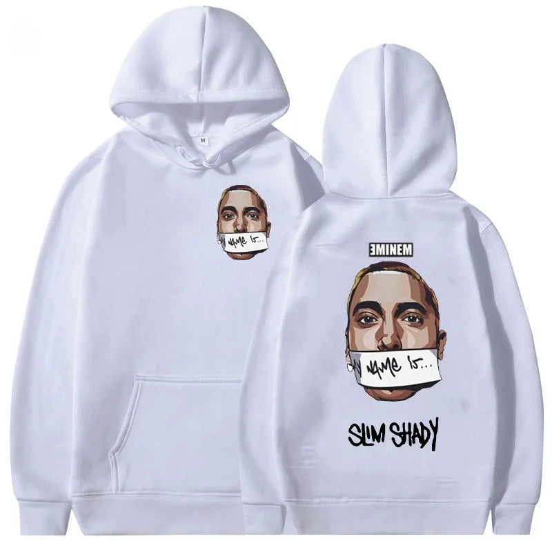 Eminem My Name Is Slim Shady Hoodie Men And Women Hip Hop Fashion Hoodies Y2K Streetwear
