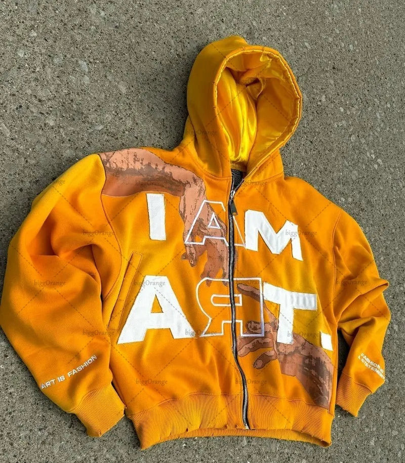 Hip-hop Trendy Streetwear Y2K American Hoodie Men's And Women Casual Colorful Oversized Sweatshirt