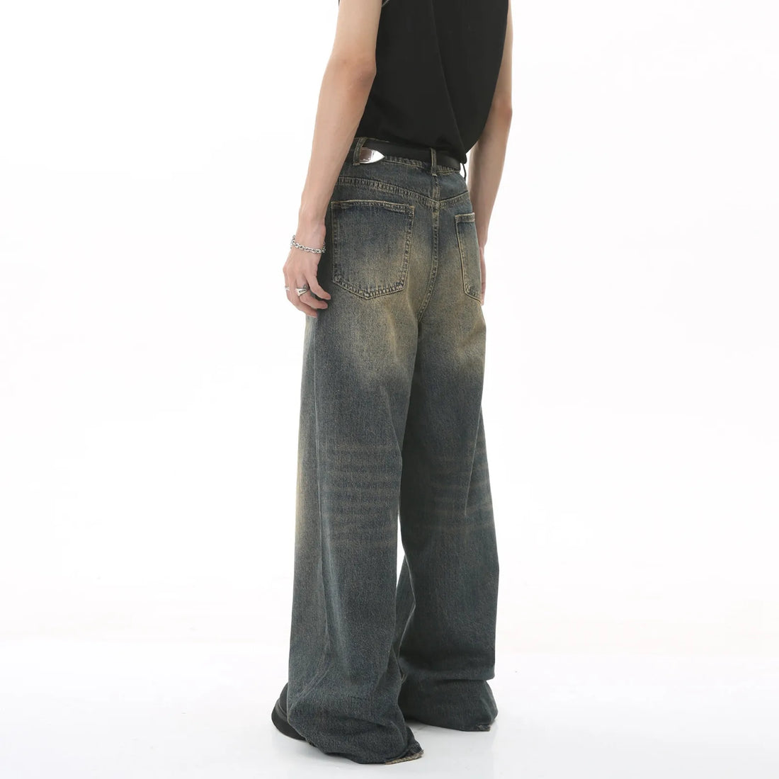 Sweatpants Men's Jeans Retro Trousers Korean Fashion Loose Fit Denim Pants Streetwear