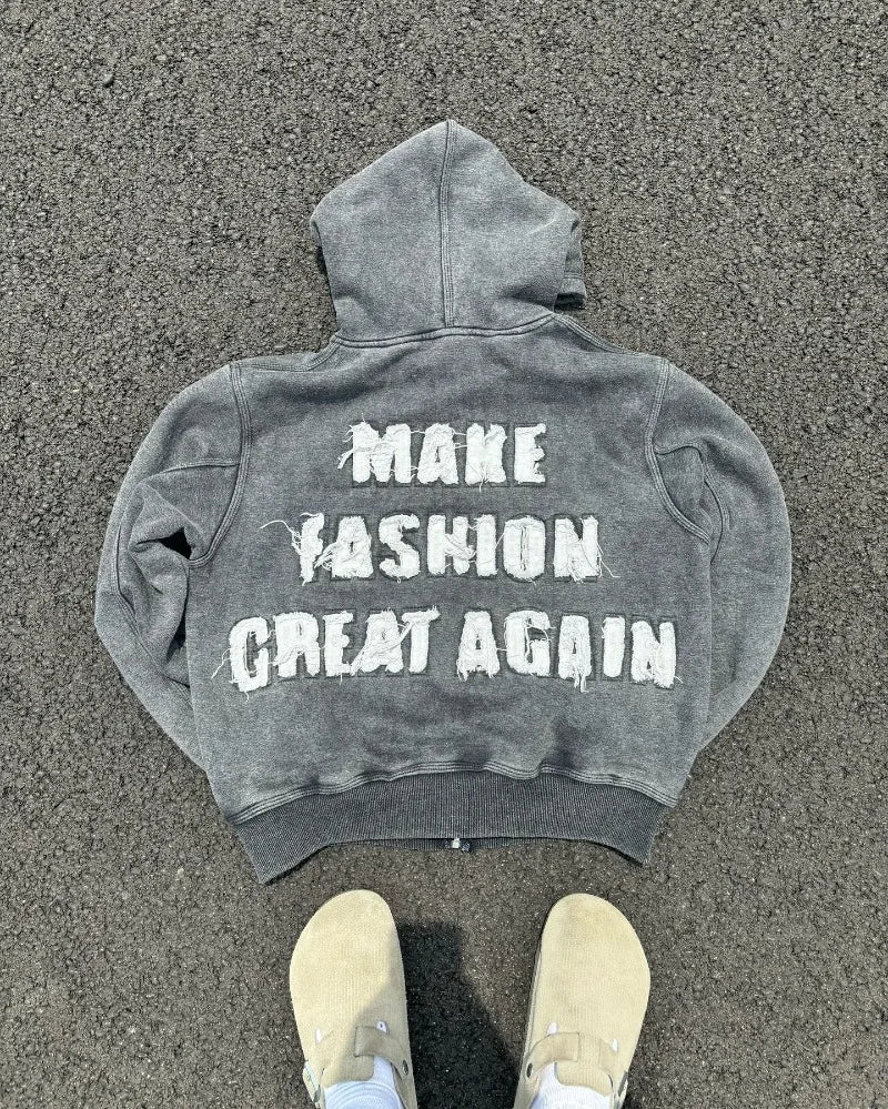 Zipper Sweater Men Gothic Harajuku Vintage Hip Hop Popular Casual Sports Sweater Hoodies