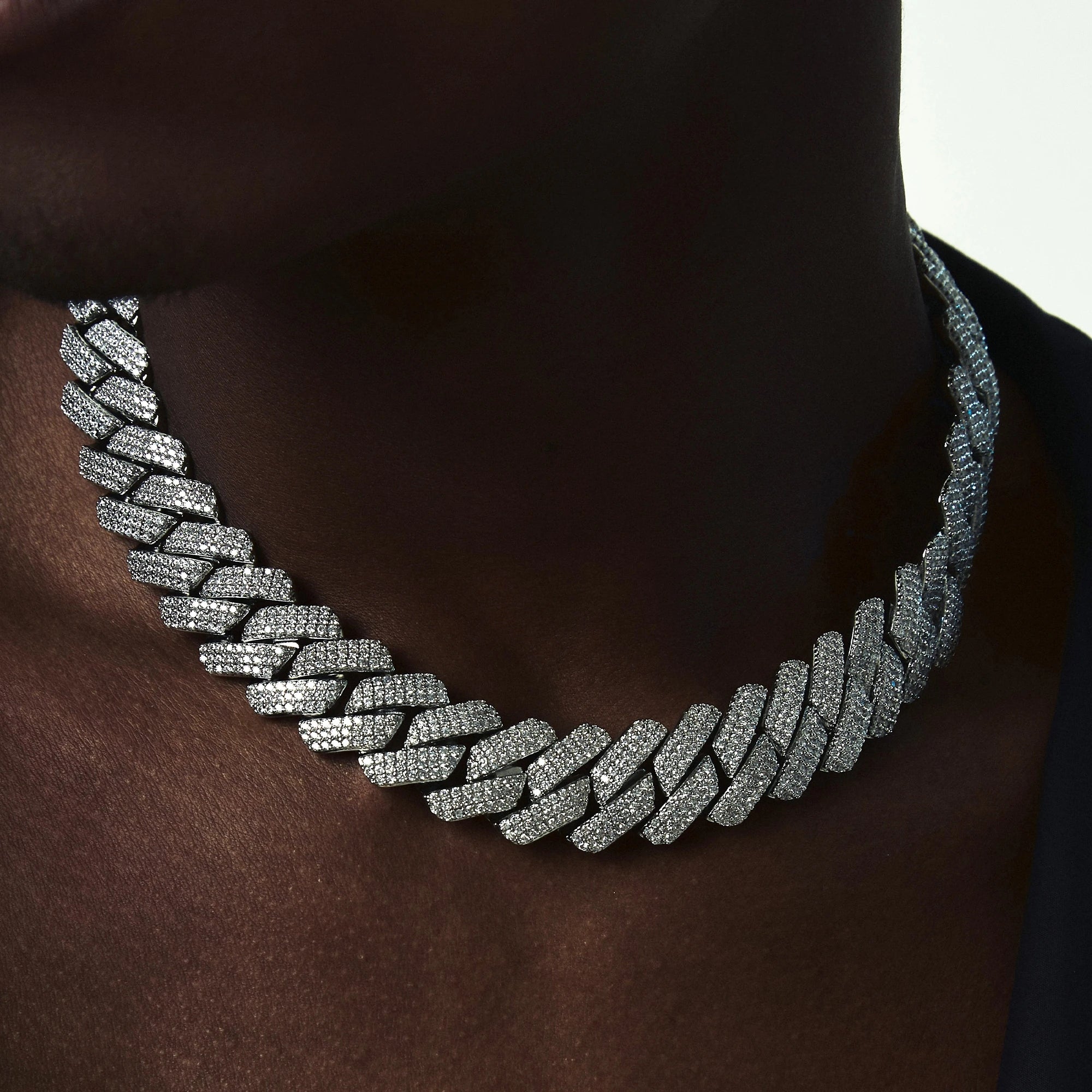 Big Heavy Hip Hop ice Men Jewelry Micro Pave Rock Punk Ice Out Cuban Chain Necklace 19mm