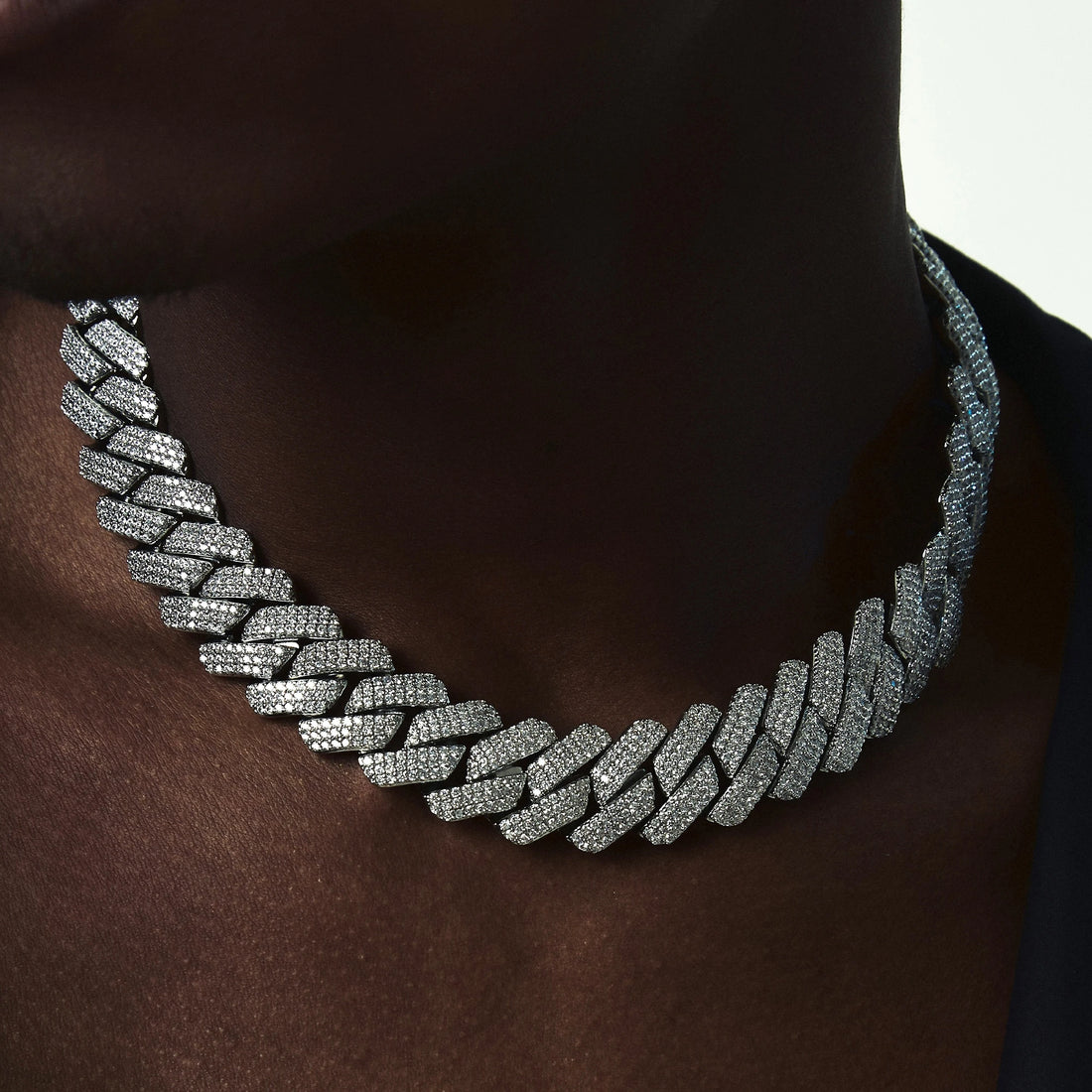 Big Heavy Hip Hop ice Men Jewelry Micro Pave Rock Punk Ice Out Cuban Chain Necklace 19mm