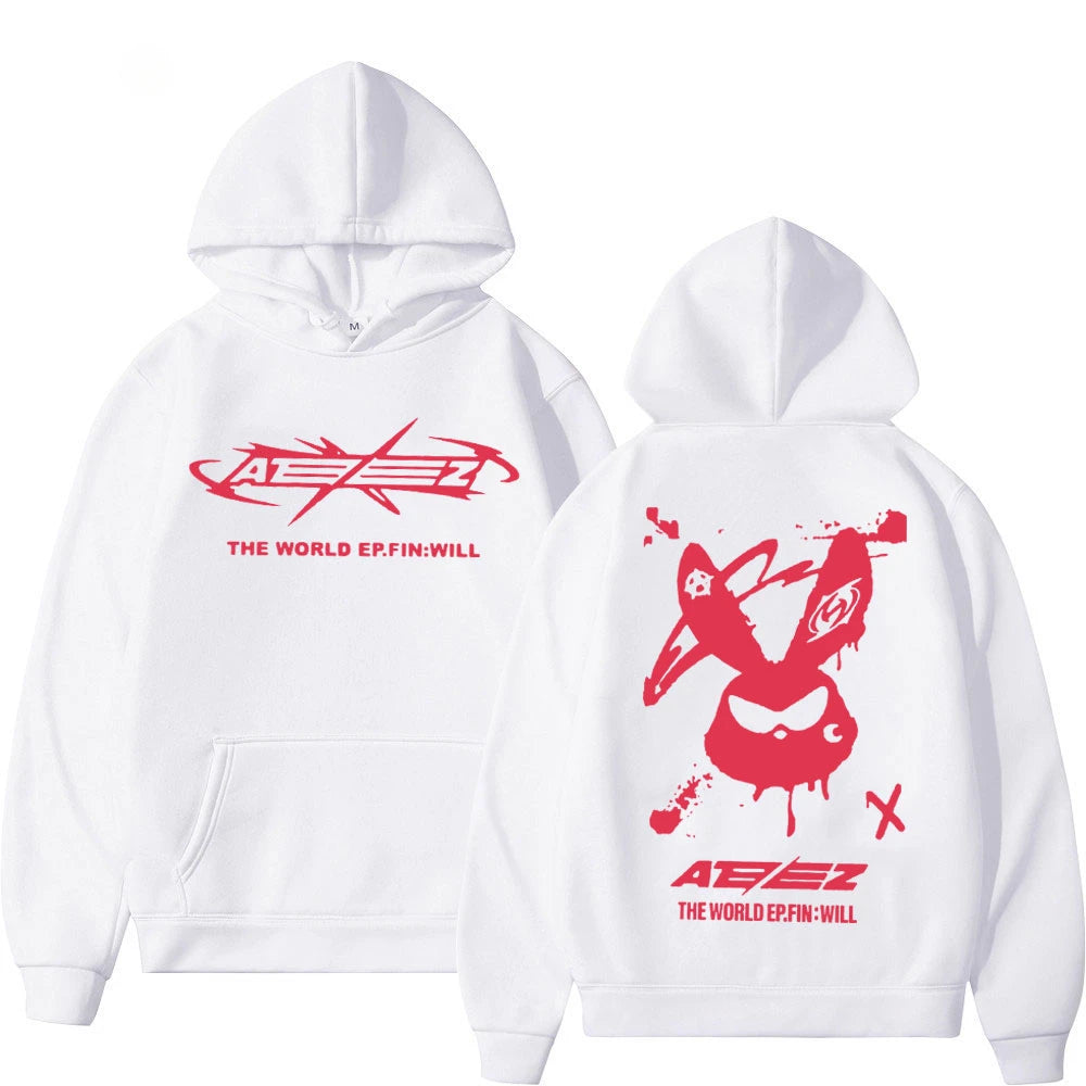 Hip Hop Hooded Sweatshirt High Street Fashion Trend Pullovers