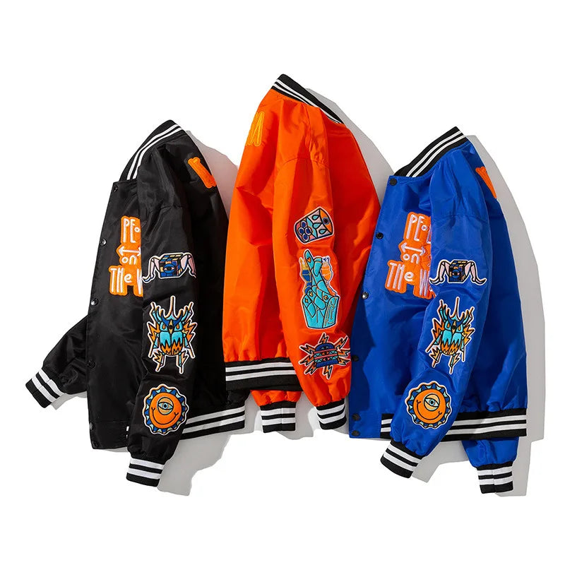 Leather Bomber Jackets Men and Women Spring Oversized Streetwear Coats