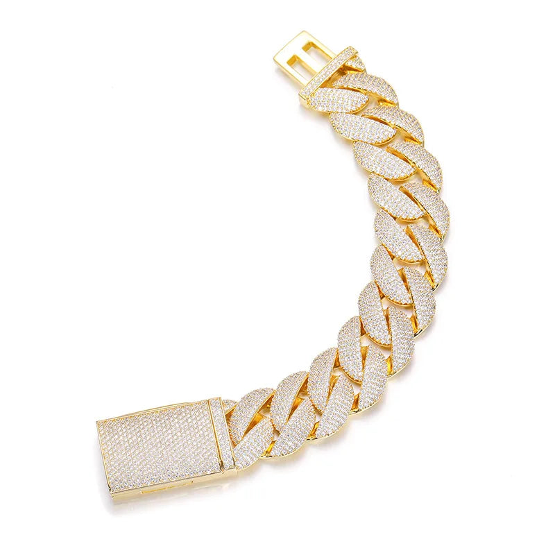22mm Big Heavy Hip Hop 5A+ CZ Stone Paved Bling Iced Out Solid Round Cuban Miami Link Chain Necklaces for Men Rapper Jewelry